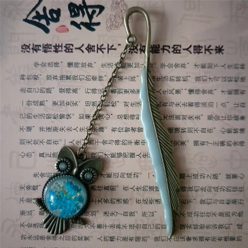 1 шт. световой серебро Медь перо Форма закладки в виде совы Интересный подарок для