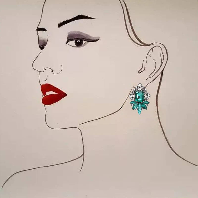 Юрские серьги Стразы из белого стекла женские модные Новое поступление