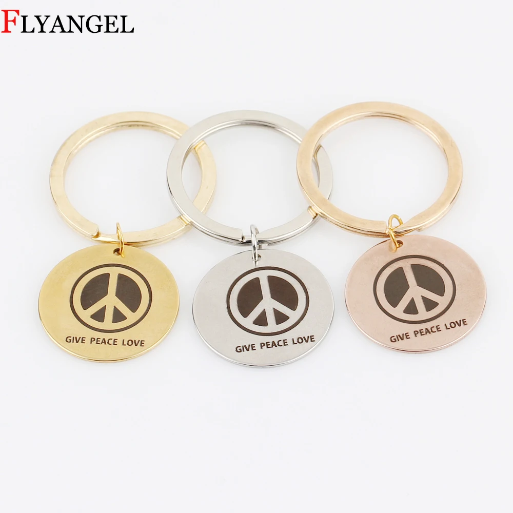 Винтажный брелок с надписью GIVE PEACE LOVE модный мужской и женский кошелек сумка