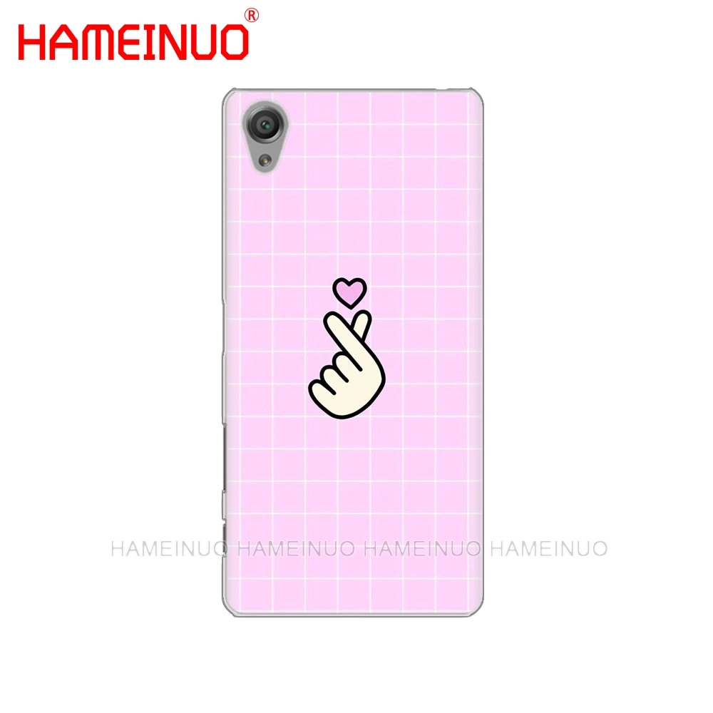 Черно белый чехол с сердечком Love kpop для sony xperia C6 XA1 XA2 XA ULTRA X XP L1 L2 XZ1 compact XR/XZ