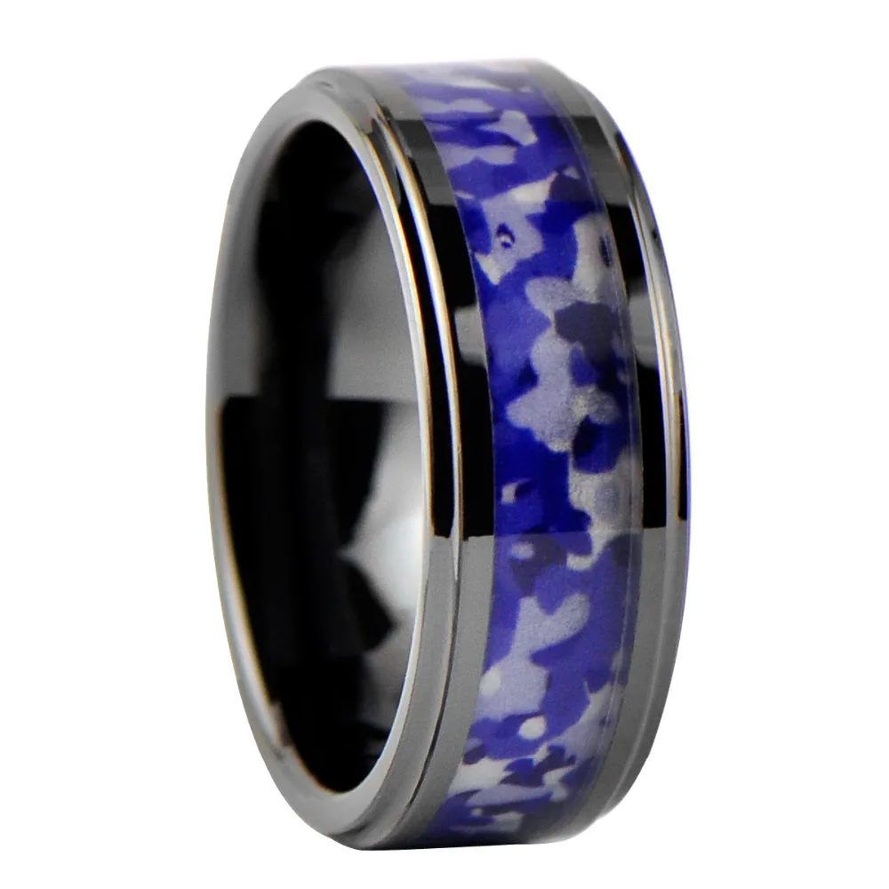 

Camouflages Black Ceramic Ring fashion Wedding Band Gift for Xmas width:9mm /TURI0202W9