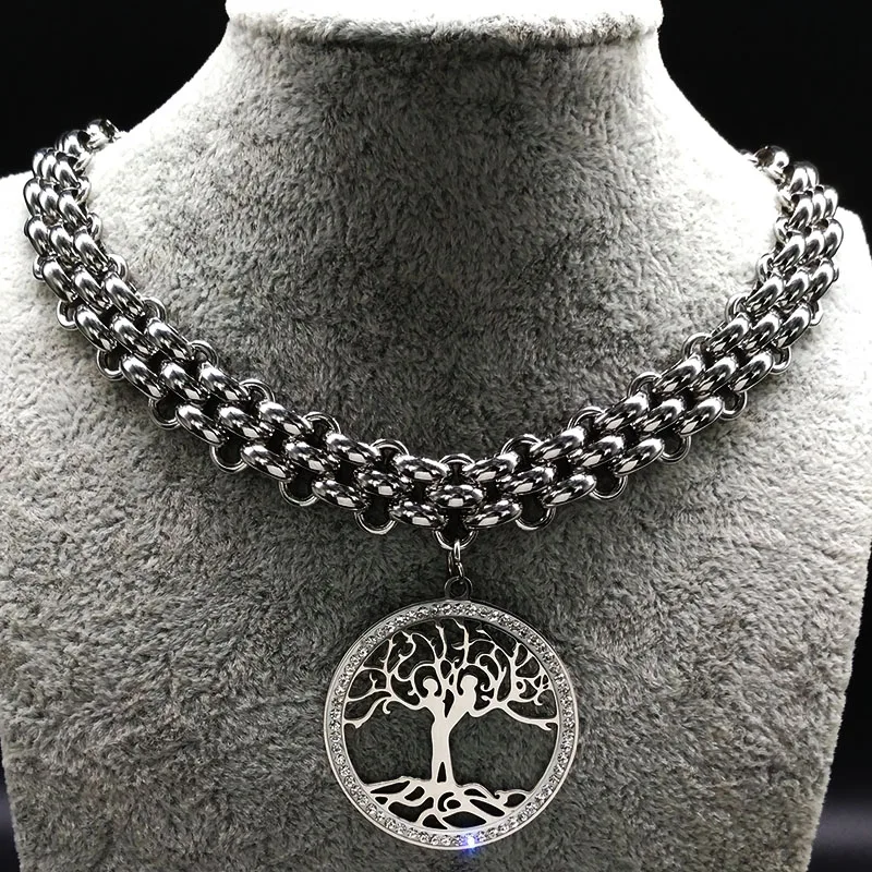 Женское и мужское ожерелье из нержавеющей стали ожерелье-чокер с кристаллами N18046