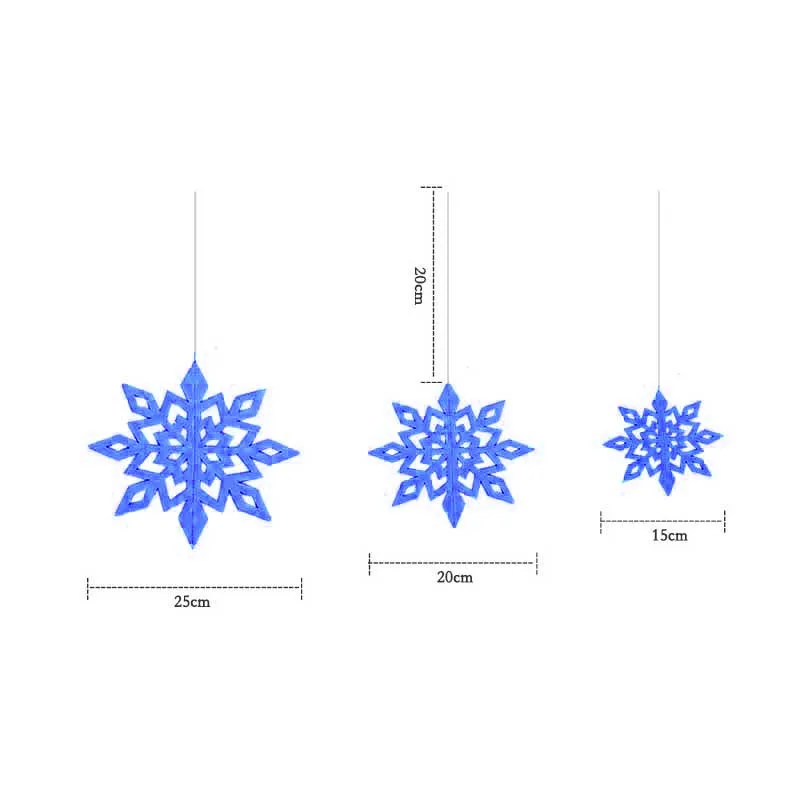 Dark Blue 6 шт. 3D Полые Снежинки Висячие украшения вечерние светодиодное Рождественское украшение магазин Свадебная Рождественская елка украшения - Цвет: Dark Blue