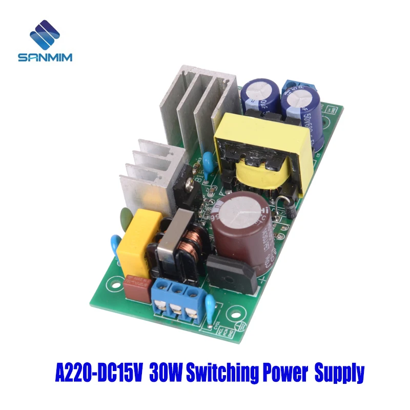 Фото Блок питания SANMIN AC220V-DC15V, 2 А, 30 Вт, изолированный переключатель, модуль питания от 220 до 15 В, неизолированная плата GPN30E15V №1