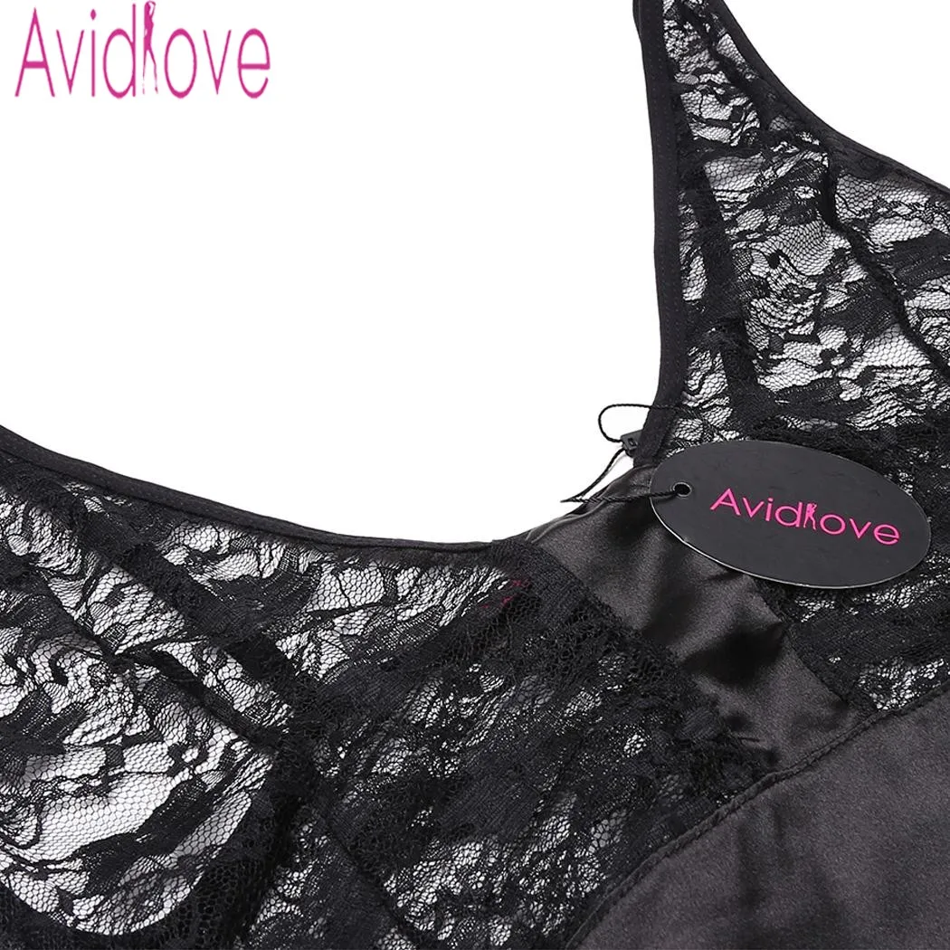 Женское атласное Ночное платье с открытой спиной Avidlove летнее кружевное ночное