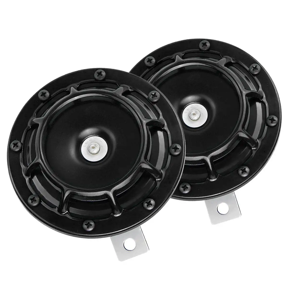 3 предмета в комплекте 12V 110db громкий компактный крепление на вентиляционную решетку Электрический тон Blast тон Hella рог для автомобилей мотоциклов для грузовика с реле - Цвет: Черный