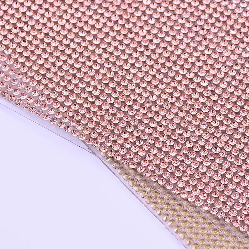 Light Peach JUNAO 24*40 см горячей фиксации кристалл AB стекло стразы на сетчатой основе отделка Кристалл Ткань Лист Стразы Аппликации группа для DIY ювелирных изделий платье - Цвет: Light Peach