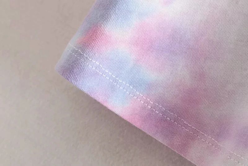 Женская трикотажная футболка с коротким рукавом и принтом Tie Dye, повседневные женские свободные топы, летняя футболка с круглым вырезом, женская футболка T1166
