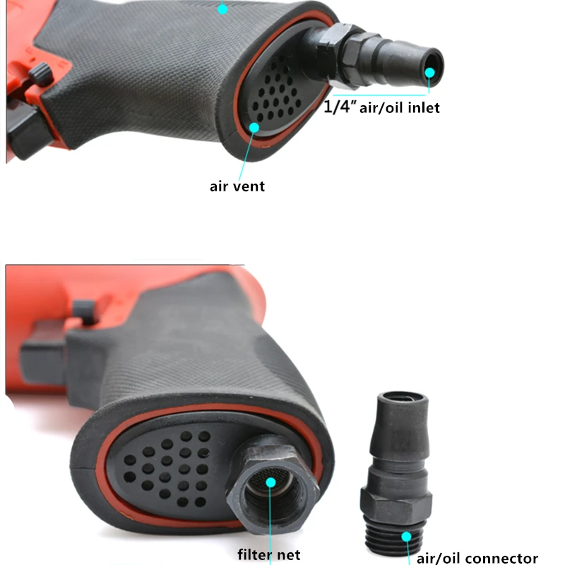 

Borntun 1-10mm Reversible Pneumatic Air Drill with F-R Switch Bore Machine Boring Drilling Tool