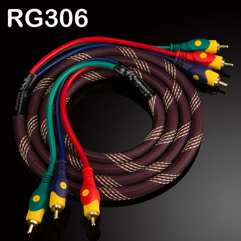 WinAqum позолоченный компонентный RGB Ypbpr HD видео кабель 3 RCA удлинитель адаптер для ТВ - Фото №1