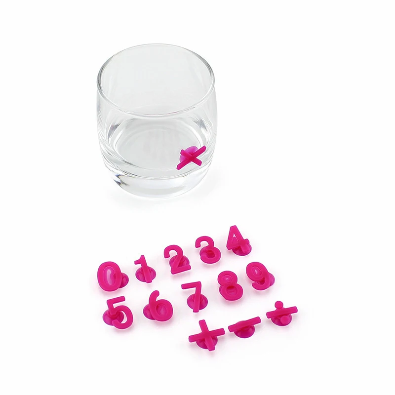 UPORS 14Pcs Wine Marker Creative Food Grade Silicone Digital Glass Cup Label Tag Number Shape | Дом и сад