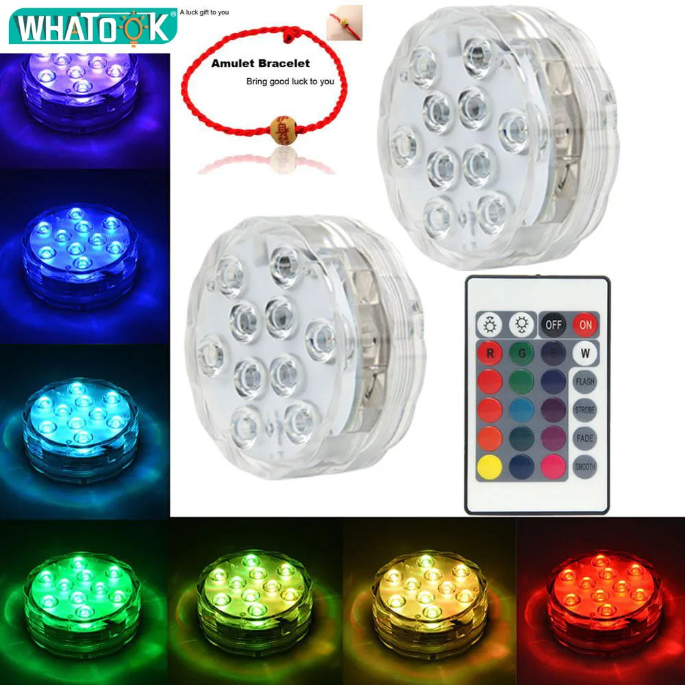 WHATOOK подводный светодиодный аквариум для аквариума лампа IP68 5050 4 Вт RGB