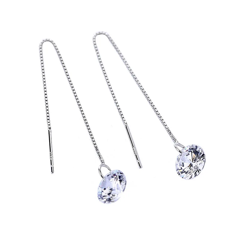 Женские серьги из серебра 100% пробы с кристаллами|Серьги-подвески| |