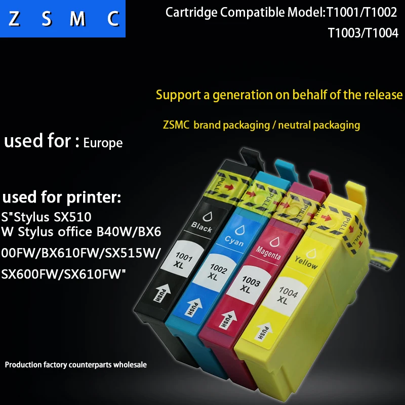 4 шт. чернильный картридж T1001 T1002 T1003 T1004 для SX600FW/SX510W|ink cartridge|compatible ink cartridgecompatible