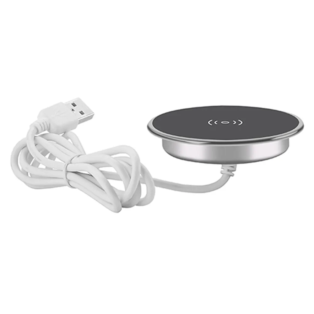 Qi USB встроенное Беспроводное зарядное устройство настольная мебель стол для Xiaomi samsung Note 9 смонтированный Быстрый зарядный коврик для iPhone X 8 офиса