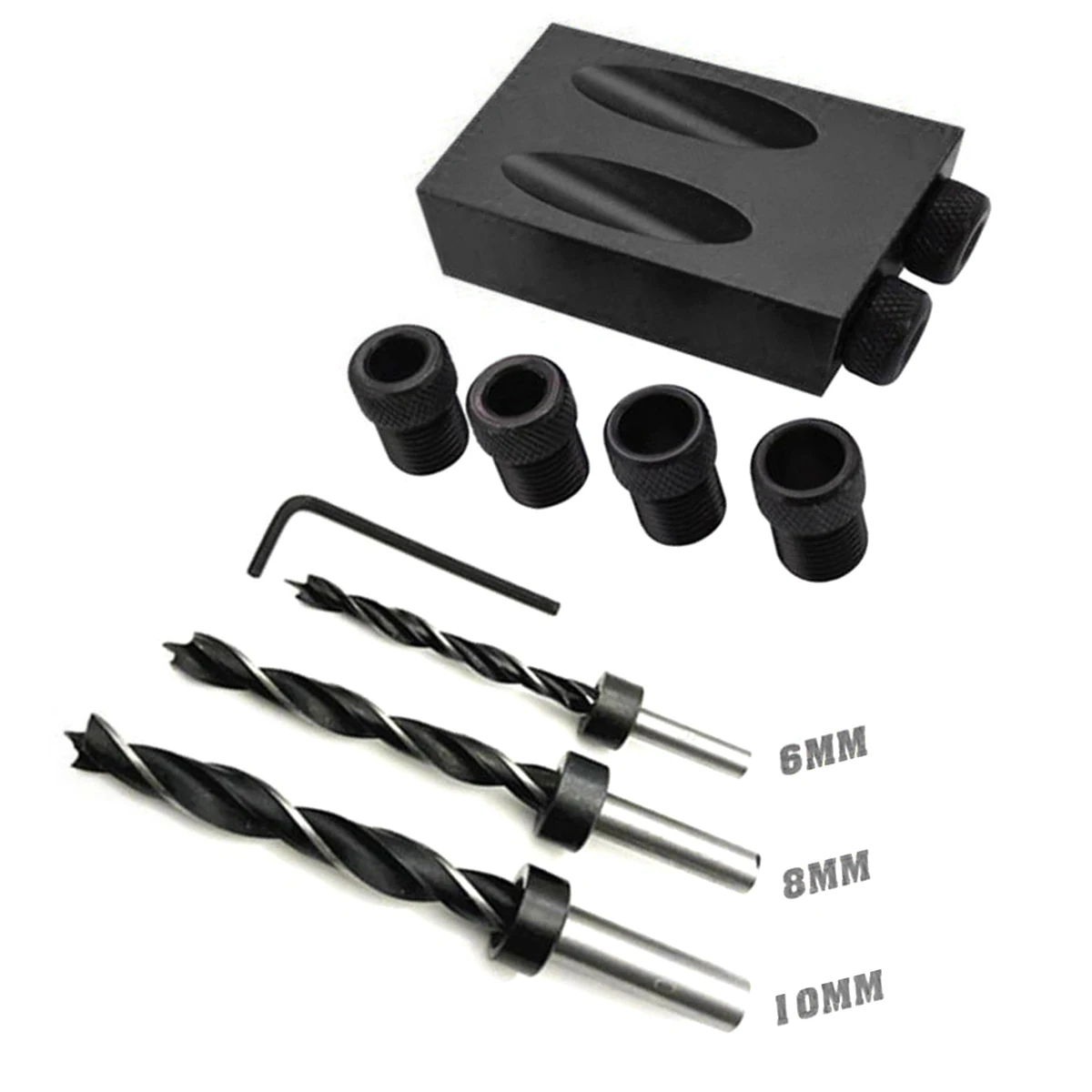 

14Pcs/set 15 Angle Woodworking Hole Positioner Kit Punching Guide 6/8/10mm Drilling Bits Oblique Hole Locator
