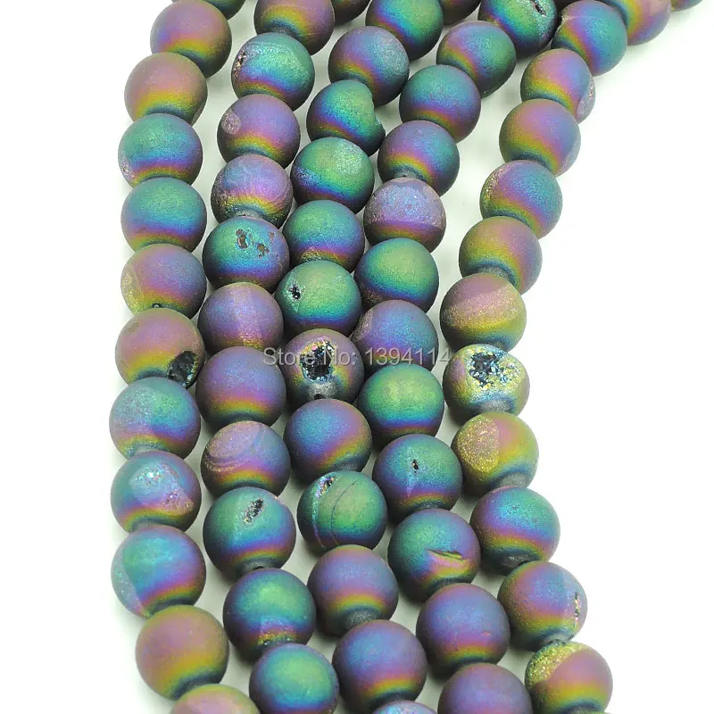 Титановые радужные Agat e Кластерные бусины для изготовления браслетов или