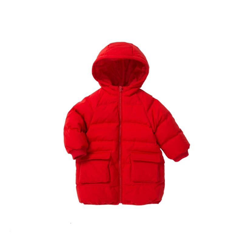 Пуховик для девочки и мальчика зимнее теплое пальто с капюшоном куртка длинными