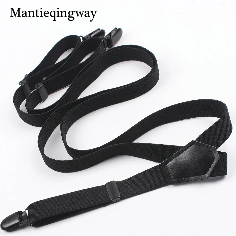 Mantieqingway эластичные регулируемые брюки подтяжки мужские деловые широкие ремни