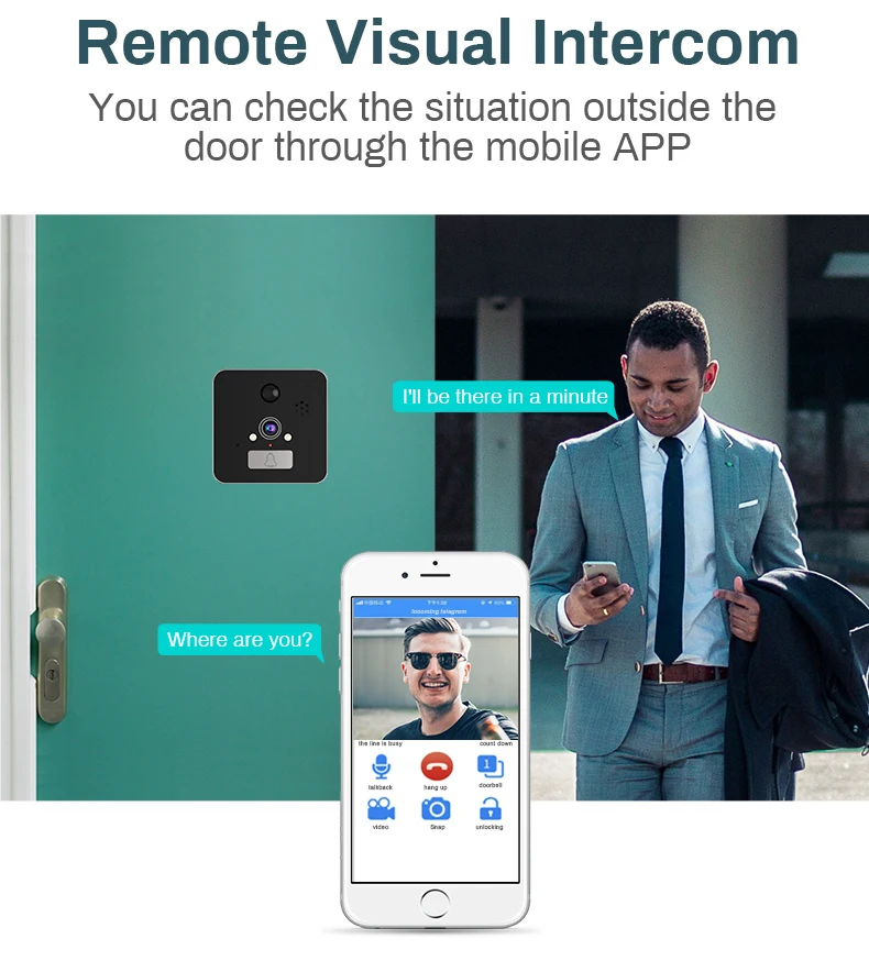Doorbell Camera 5 inch wifi Video Eyes Digital Peephole Wireless Doorbell Wi-fi Phone Ring Door Bell APP Alarm Video Intercom
