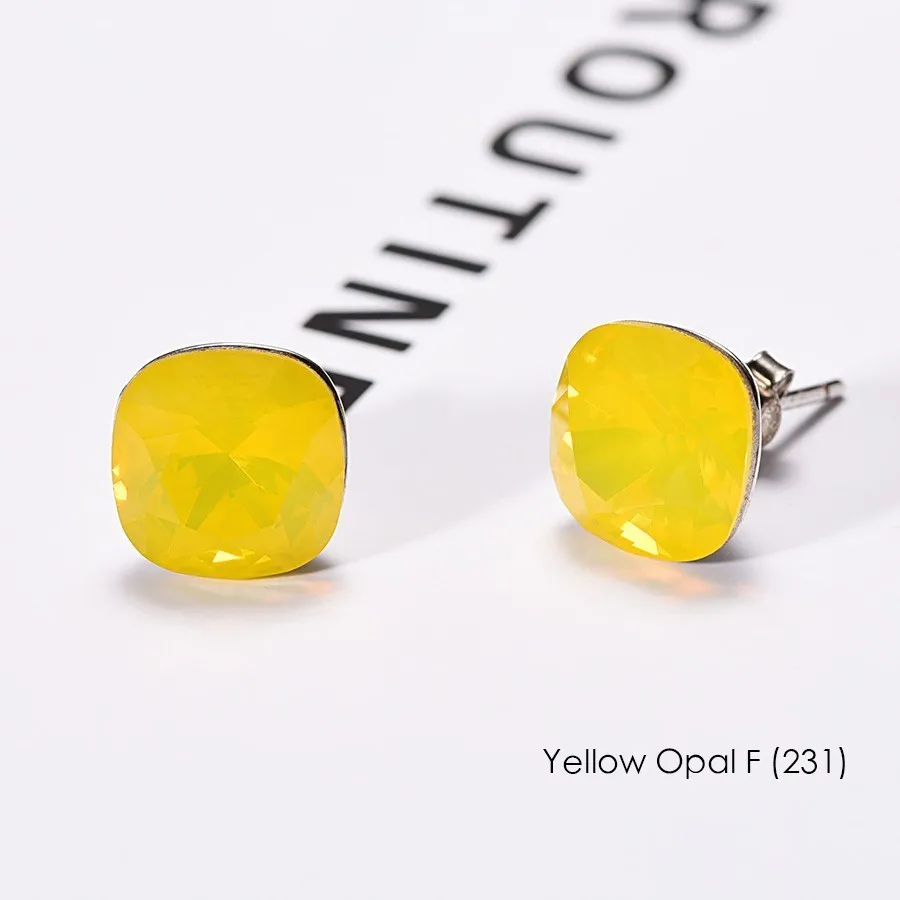 231 OPAL Crystals From Swarovski Stud Earrings For Women New Fashion Sterling silver Earrings Piercing Earring Elegant Wedding Jewelry - Окраска металла: 231 OPAL