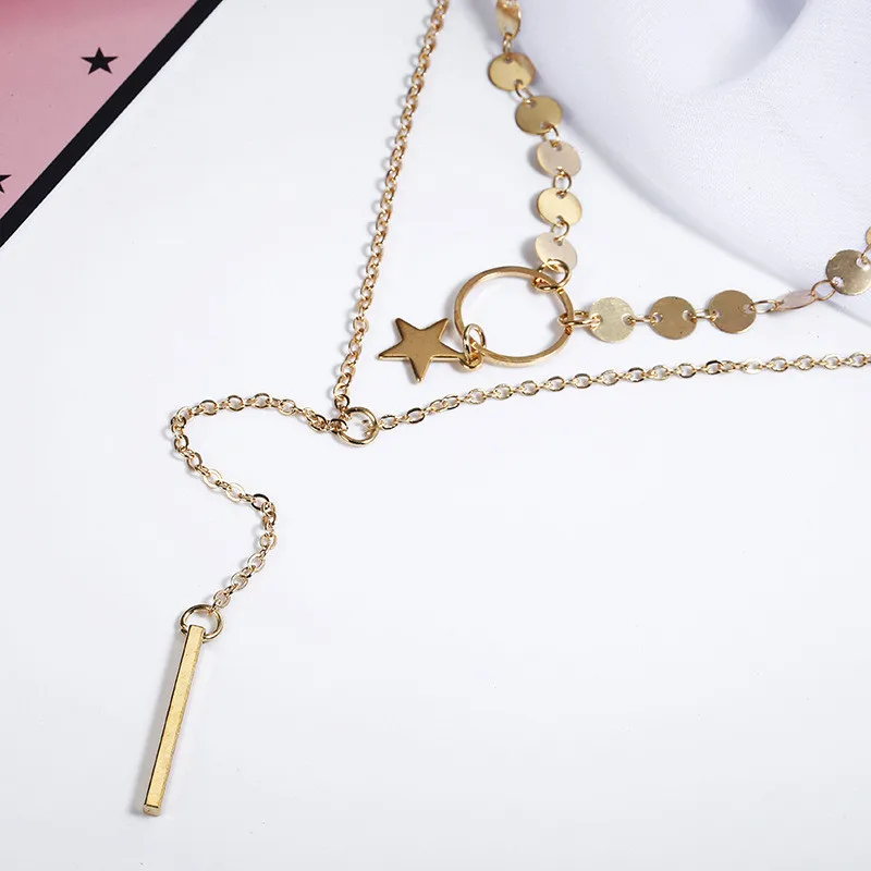 Длинные ожерелья ZN с кисточками женская подвеска в виде звезды золотого
