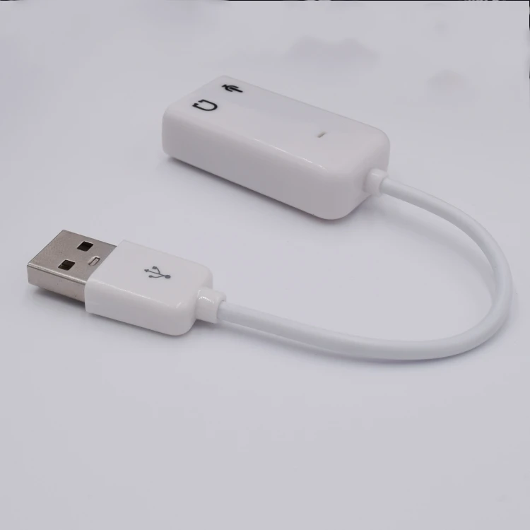 Лидер продаж белый 3 5 мм микрофон наушники разъем USB 2 0 Звуковая карта 7 1 канал