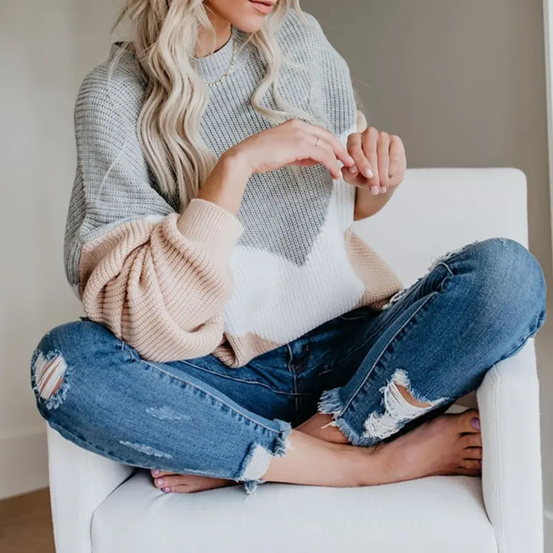 Boho Fall 2019 Elegant Casual Plus Size Sweaters Women Loose Thin Wool Red Gray African Fashion Office Ladies Female Tops | Женская
