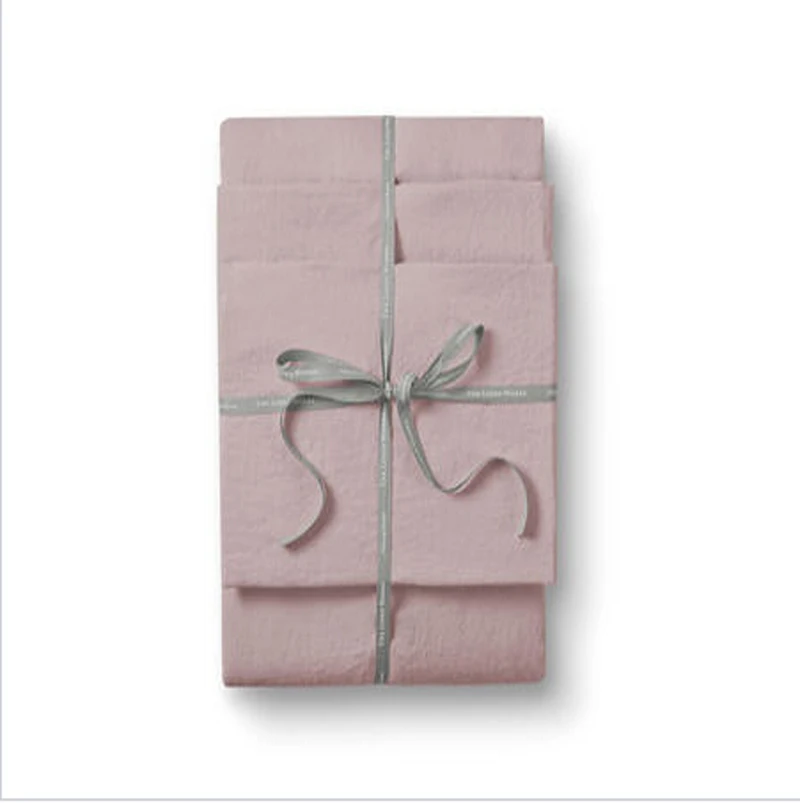 Двуспальное постельное белье пододеяльник розового цвета с эффектом потертости