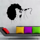 Настенные наклейки с изображением черной леди певицы, музыкальные женские настенные Стикеры для спальни, караоке, горячая девушка, настенные художественные обои, домашний декор L404