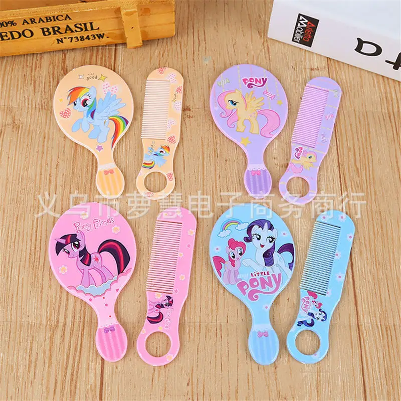 random 1 set 2 шт./компл. disney мультфильма «Холодное Сердце Нижнее белье с рисунком из мультфильма трусы Зеркало+ гребень Куклы Анна и Эльза, аксессуары, платье для девочек, подарок на день рождения косметический игрушка портативная детская переноска, зеркальная поверхность - Цвет: random 1 set