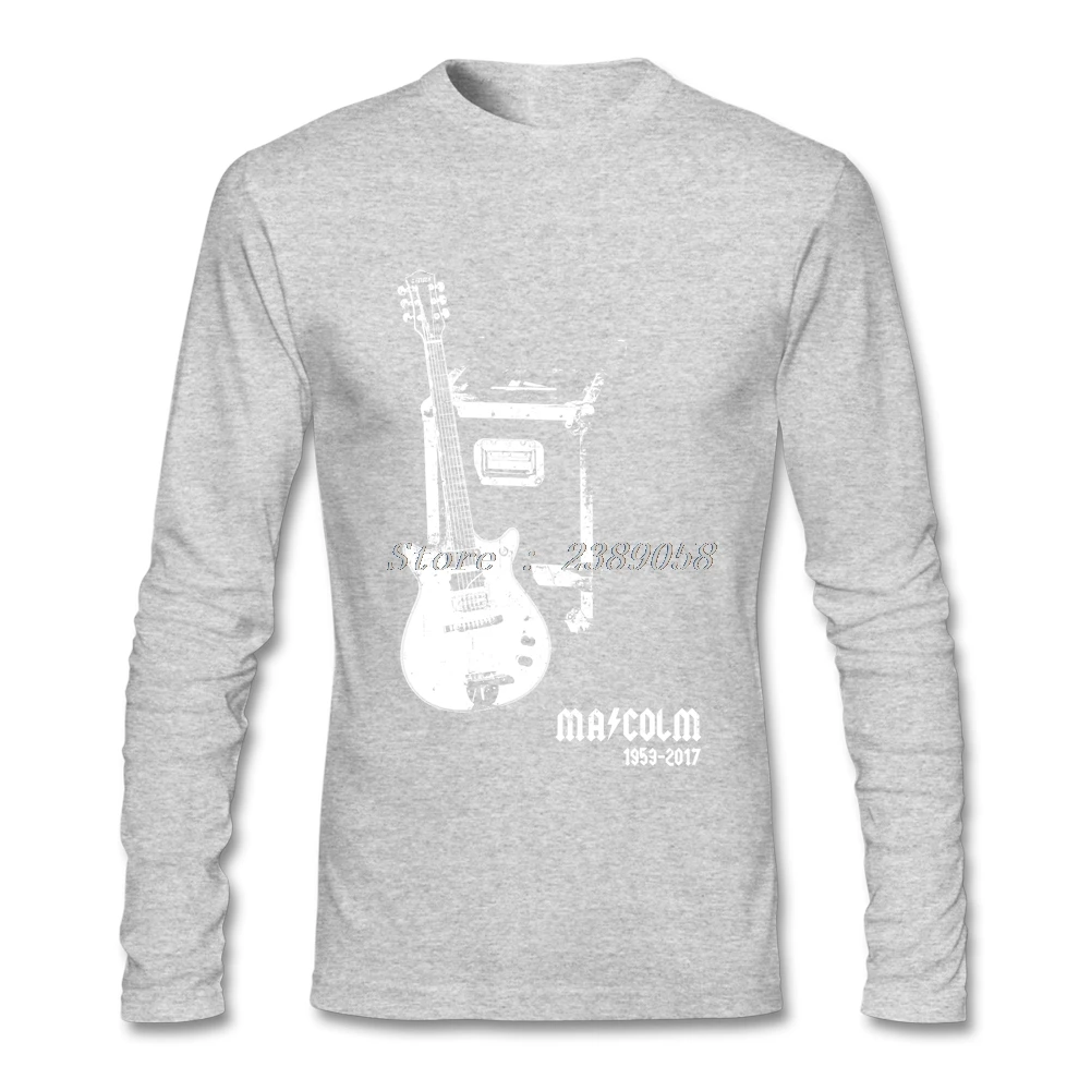 Мужские рубашки Malcolm Young Fashion Новинка AC DC Футболка модная брендовая футболка с