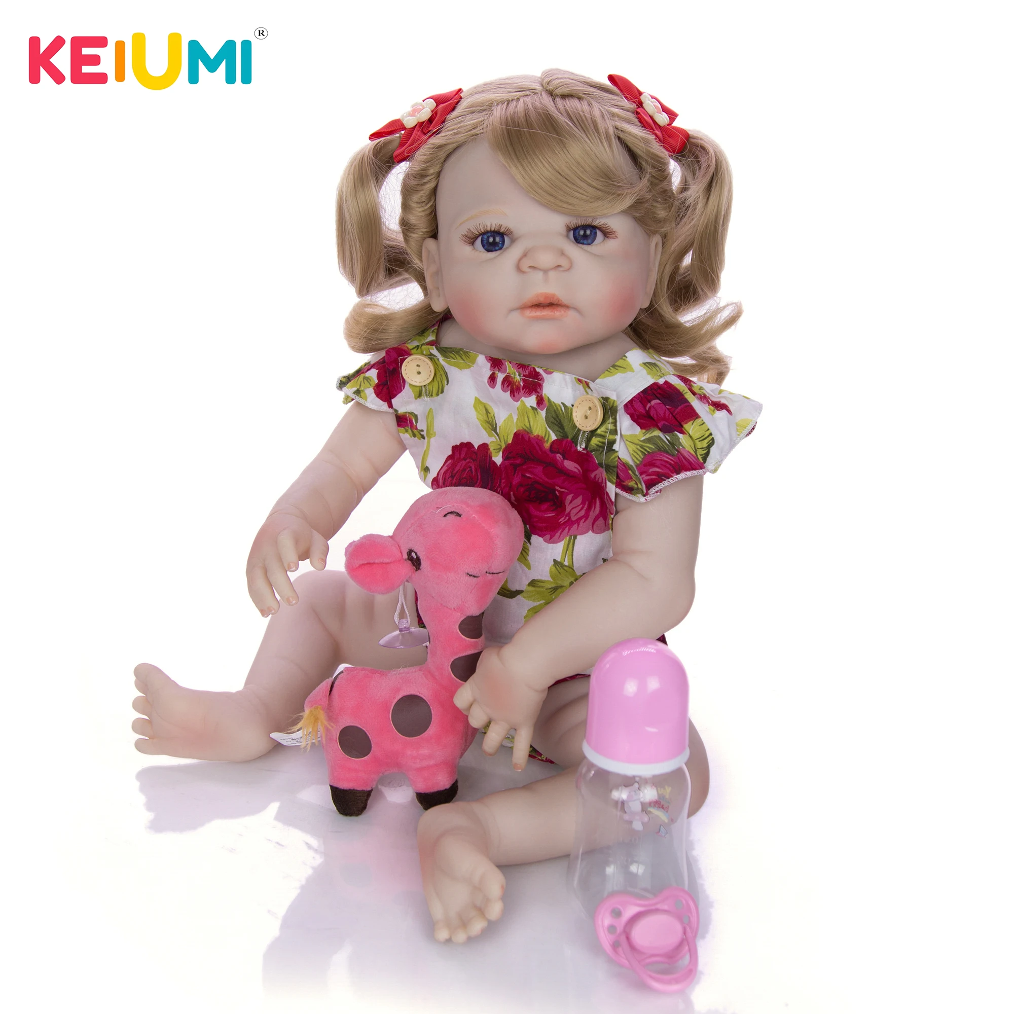 KEIUMI 2019 эксклюзивный Boneca возрожденная менина 55 см полный силикон Детская кукла из
