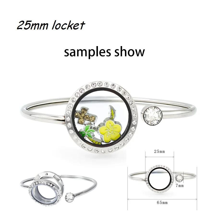 25mmMagnetic Crystal 1p живой медальон с памятью, браслет из нержавеющей стали 316L 20 мм/25 мм/30 мм, плавающий медальон, браслет для плавающих шармов, Женские Ювелирные изделия - Окраска металла: 25mmMagnetic Crystal
