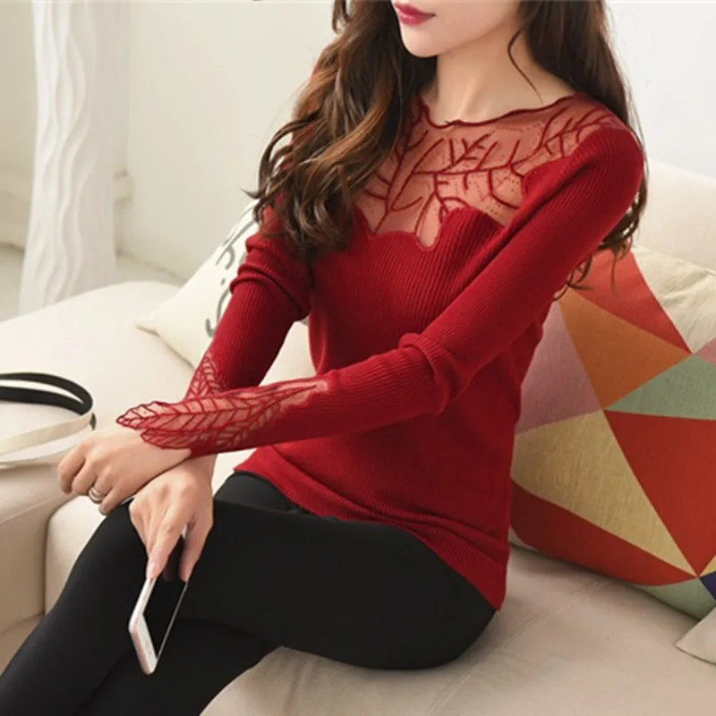 Женские пуловеры 2021 кашемировый сексуальный кружевной пуловер свитеры модные