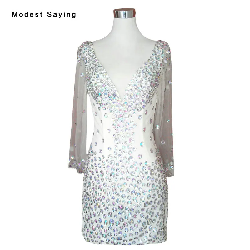 Сексуальное коктейльное платье цвета шампанского с открытой спинкой мини