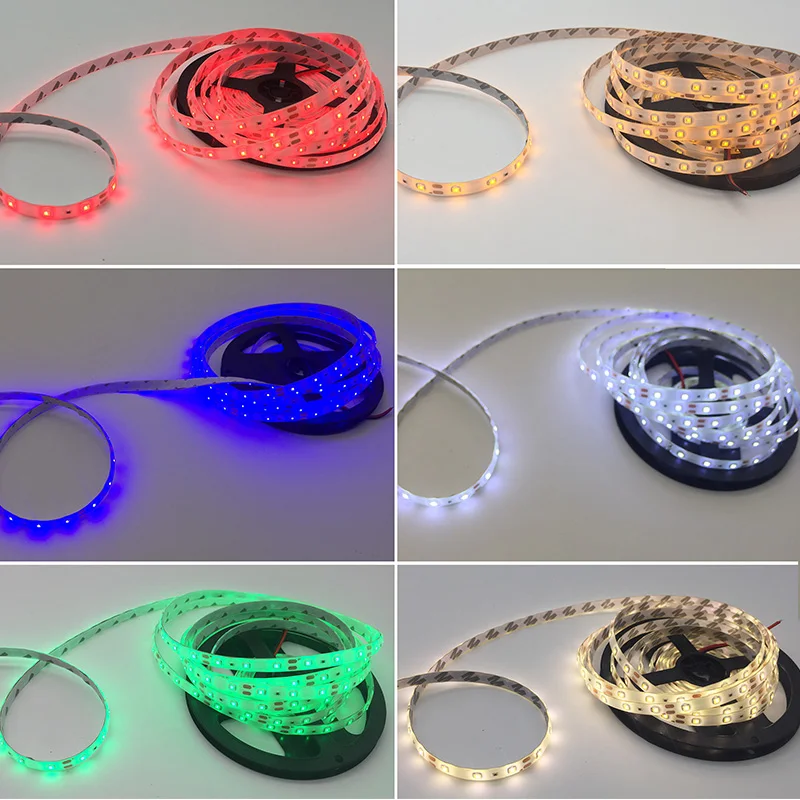 5 м/рулон RGB теплый свет, холодный белый, красный, зеленый, голубой, желтый гибкий 2835 Водонепроницаемый Светодиодные ленты Lights 300 светодиодный s 60 Светодиодный s/M bande светодиодный Диодная лента