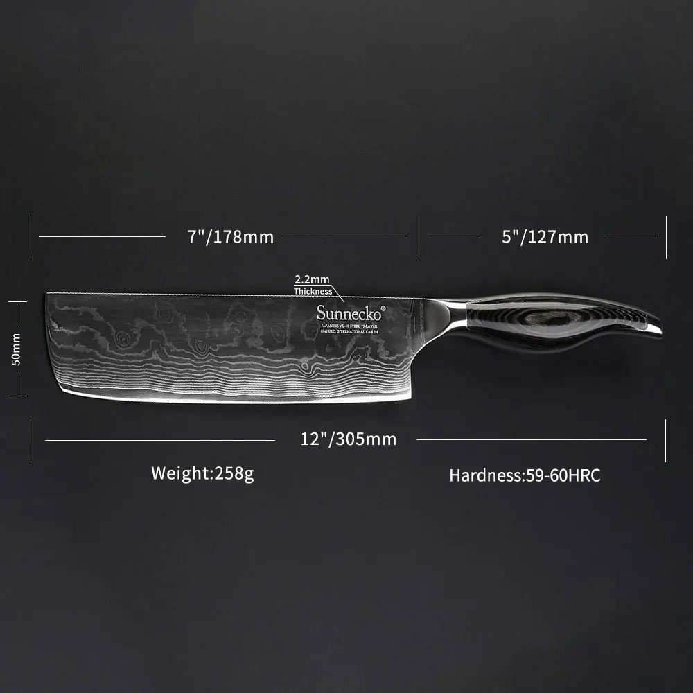Нож кухонный из дамасской стали VG10 7 дюймов с деревянной ручкой резак для мяса |