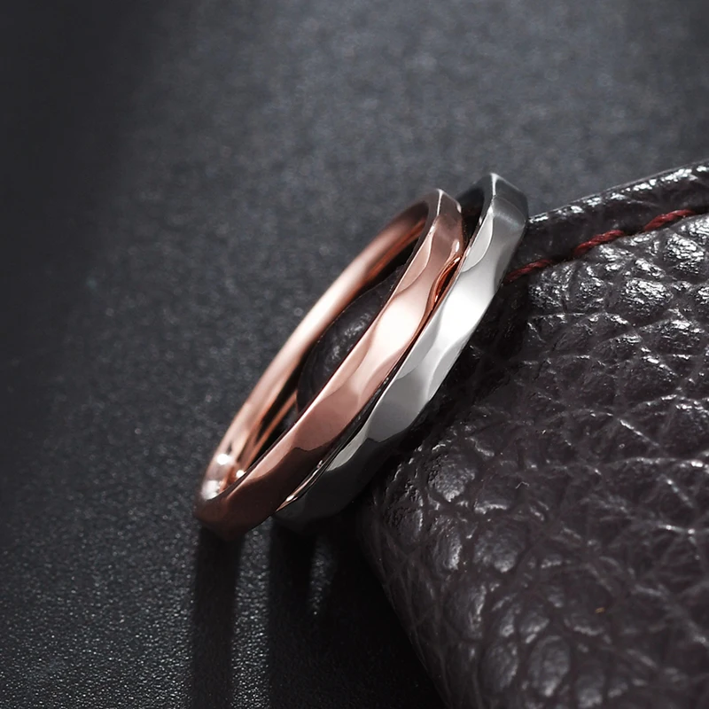 ELSEMODE титановые стальные розовые золотые антиаллергенные Простые Свадебные