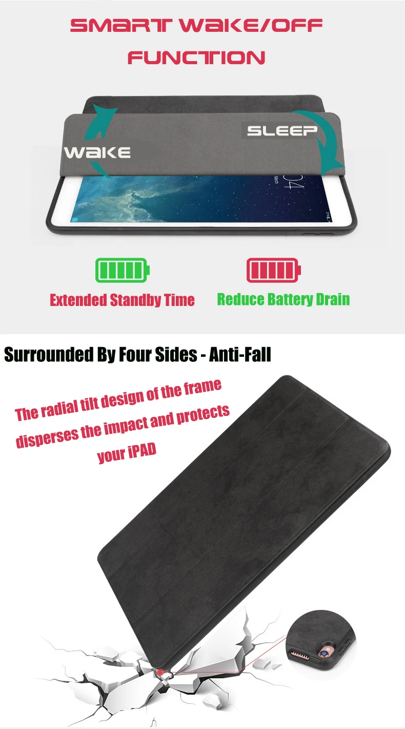 Чехол Coolaxy для IPad, мягкий силиконовый чехол для IPad, чехол-карандаш с тройной подставкой, умный чехол для Apple IPad, чехол 9,7