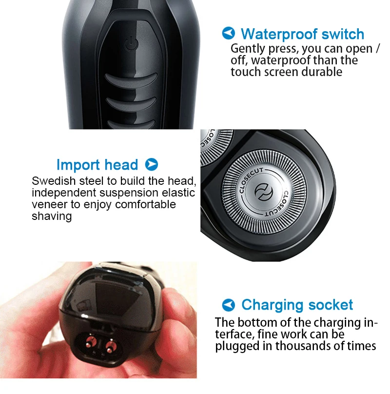 Оригинальная Электробритва Philips S301, вращающаяся, моющаяся, с функцией поддержки, перезаряжаемая, напряжение 100-240 в, для мужчин, электрическая бритва