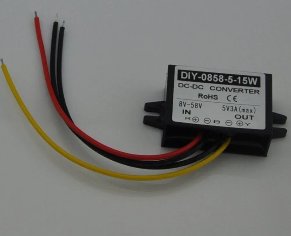 

12V24V36V48V(8V-58V) Step Down 5V 3A 15W DC-DC Converter Power Converter DC Buck Module Voltage Regulator Waterproof