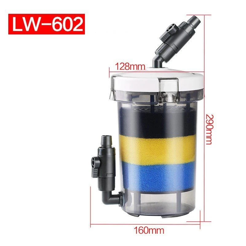 LW 602 Предварительный фильтр прозрачный W/фильтр ватные губки+ 2x16 мм суставов без насоса LW-602 LW-603 набор очистки свежий и аквариум с соленой водой аквариум - Цвет: LW 602