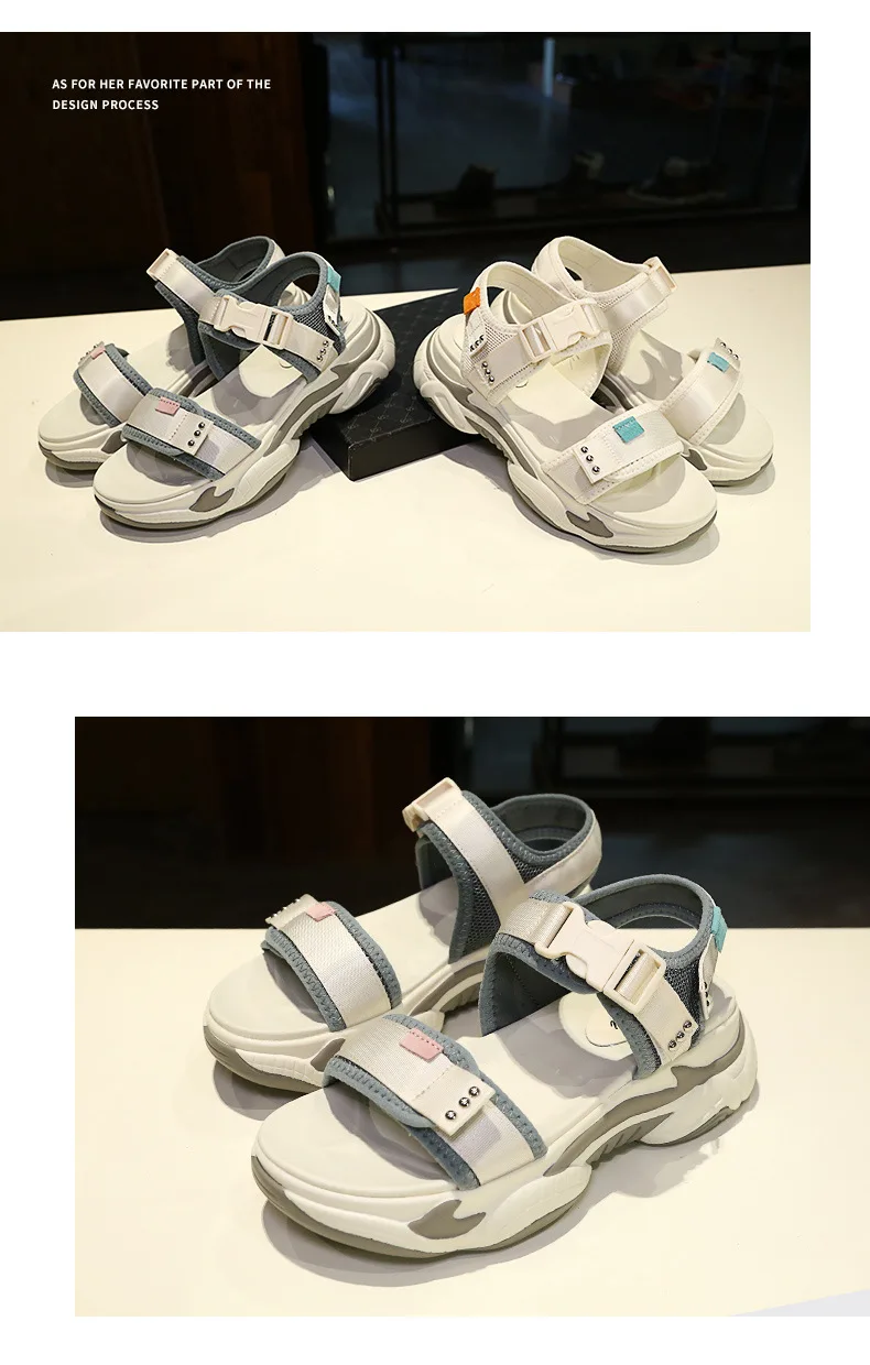 Sandalias mujer; коллекция года; белая обувь; женские сандалии на массивной платформе; zapatos de mujer; летние модные пляжные сандалии; женская обувь бежевого цвета
