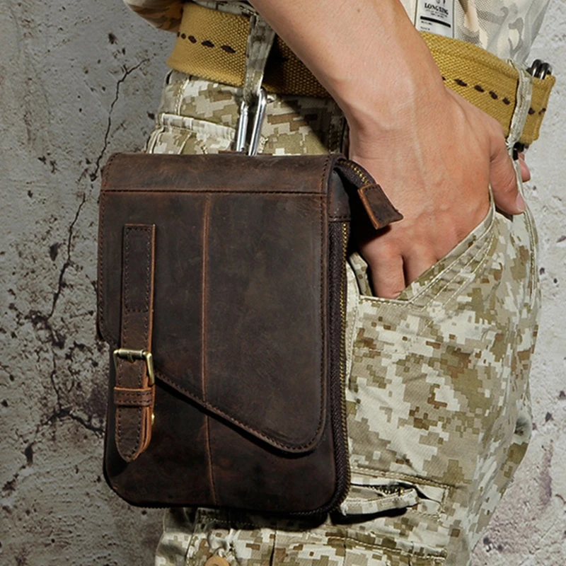 Для мужчин пояса из натуральной кожи Малый Crossbody сумка талии сумки на плечо