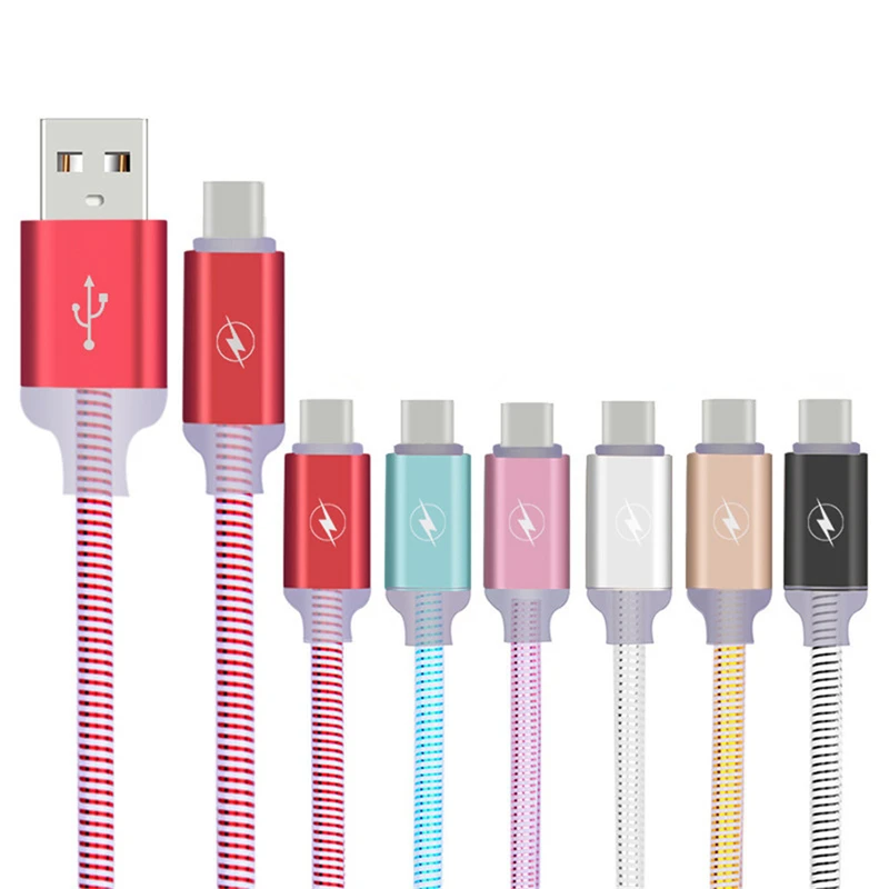 Светодиодный спиральный кабель Lumines для iPhone 7 X XS max USB быстрой зарядки и передачи