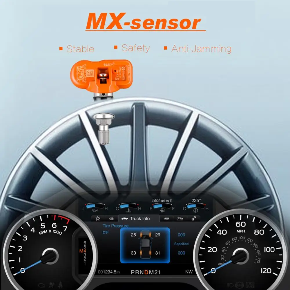 AUTEL TPMS сенсор 433 315 МГц MX-сенсор датчик давления для шин Универсальный Автомобильный OE-Level Программируемый датчик шин давление мониторинга