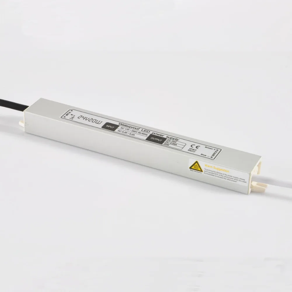 

24V/20W waterproof switch mode Power Supply;IP67 rated;AC170-240V/AC90-130V input;DC24V output