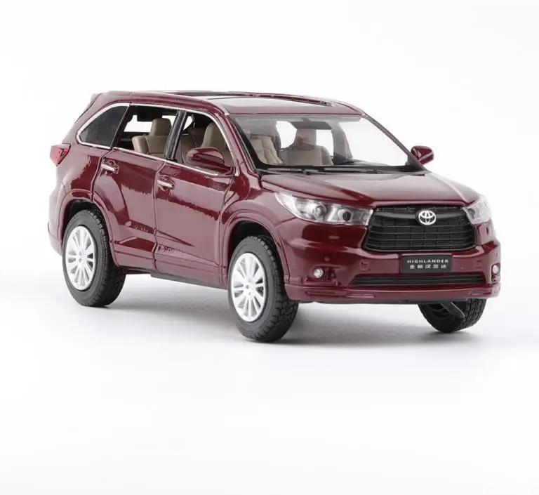 1:32 автомобиль из сплава высокая симуляция Toyota Highlander металлическая модель deicast 6