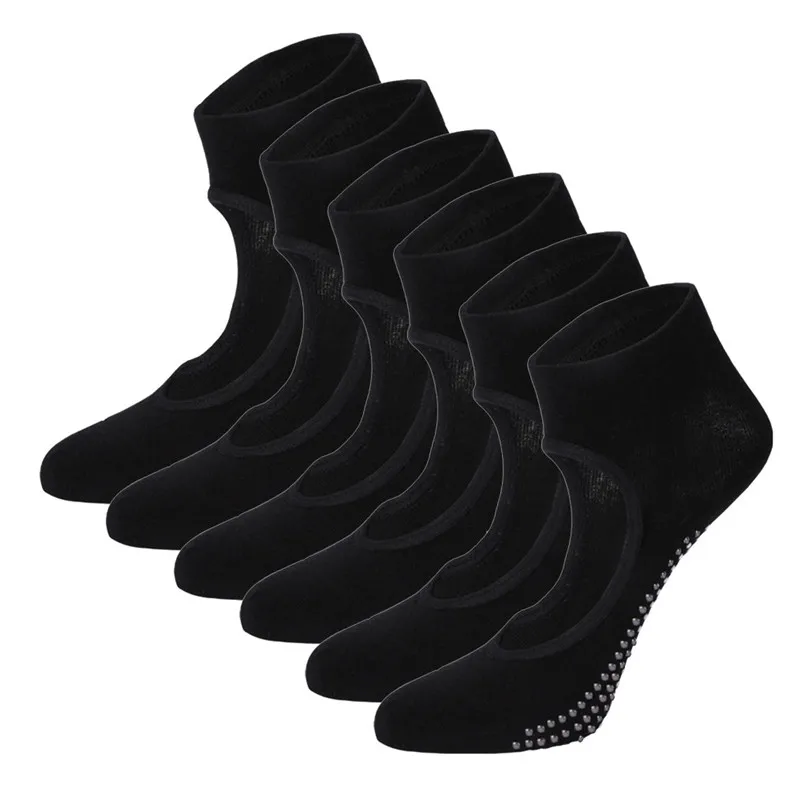 3 пары носков для йоги женские носки Нескользящие силиконовые занятий танцами